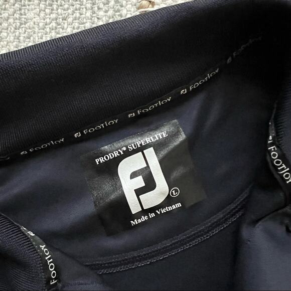 FJ Footjoy ProDry Superlite Navy Blue Short Sleeve Polo Shirt Men’s Size LargeV - Picture 5 of 7